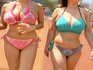 激エロ豊満ボディ水着ギャルガチエロセックス！エロ乳揺らして感じまくり！